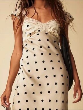 Camila Coelho Polka Dot Lace Butterfly Maxi Dress Size Medium NEW
